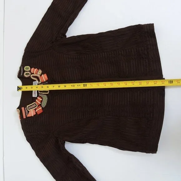 Chico Burundi Beat Bernita Tribal Beading Embroidery Jacket Size 0 (XS) Office - Picture 11 of 12